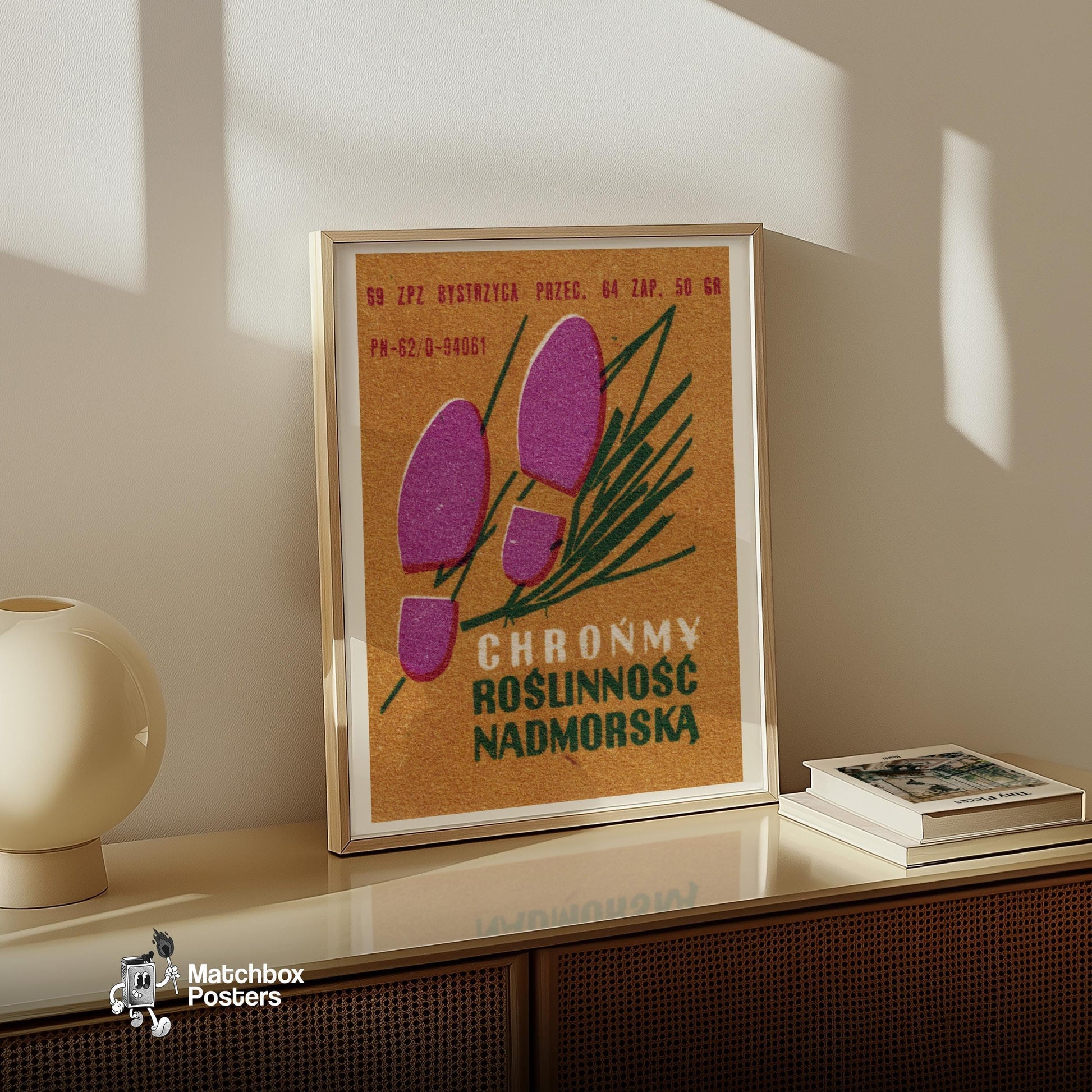 Protect Coastal Environment - vintage matchbox label print - size comparison