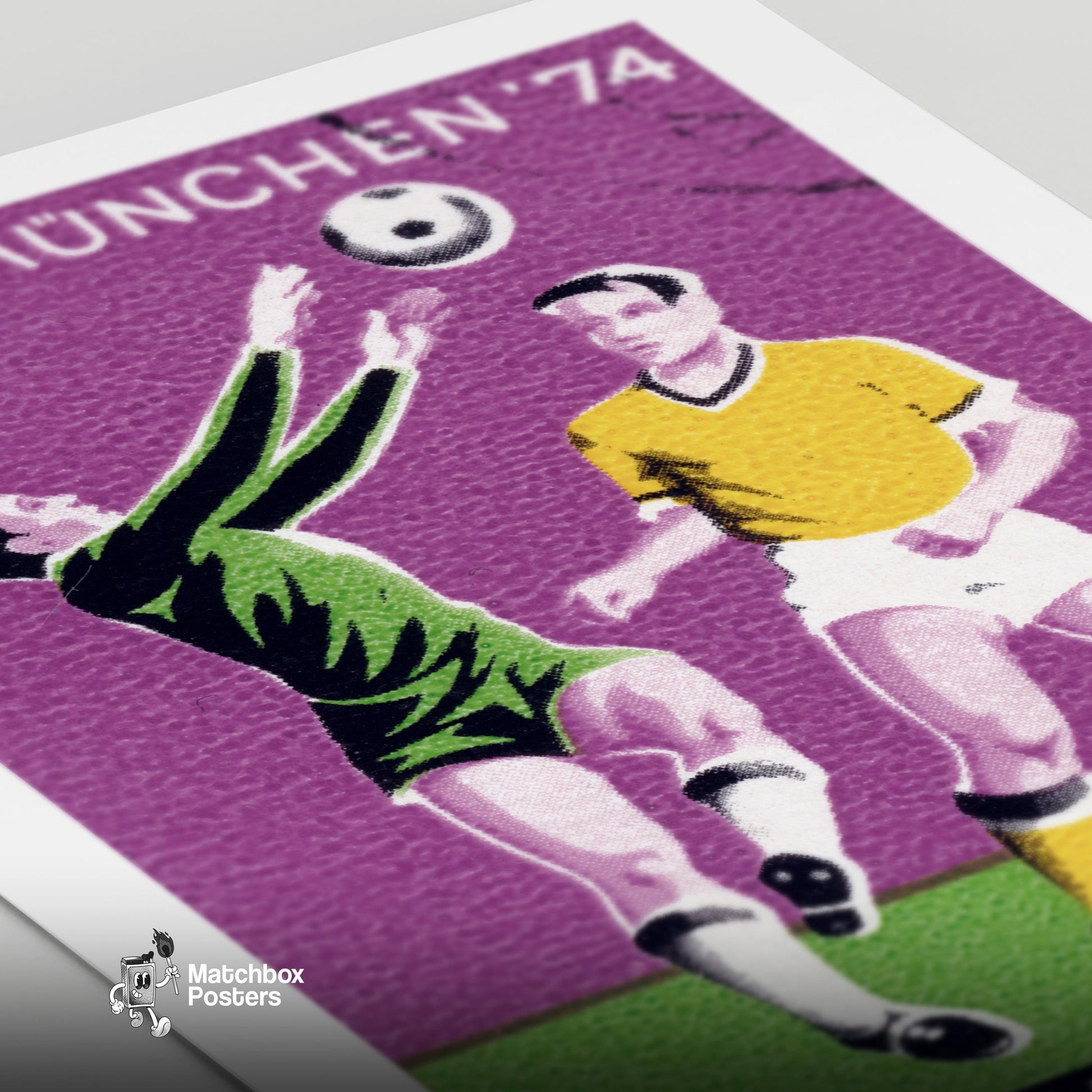 Football Players - vintage matchbox label print - close-up detail