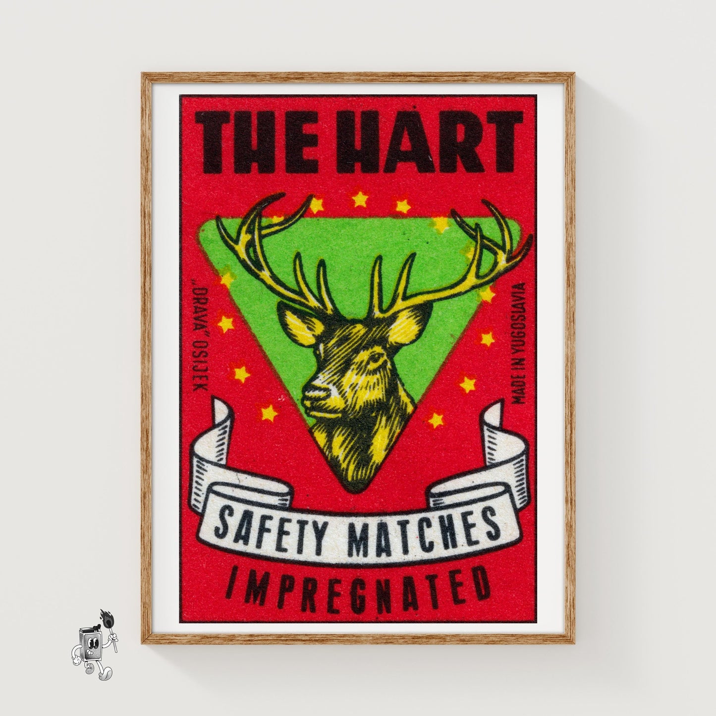 Deer Head - vintage matchbox label print