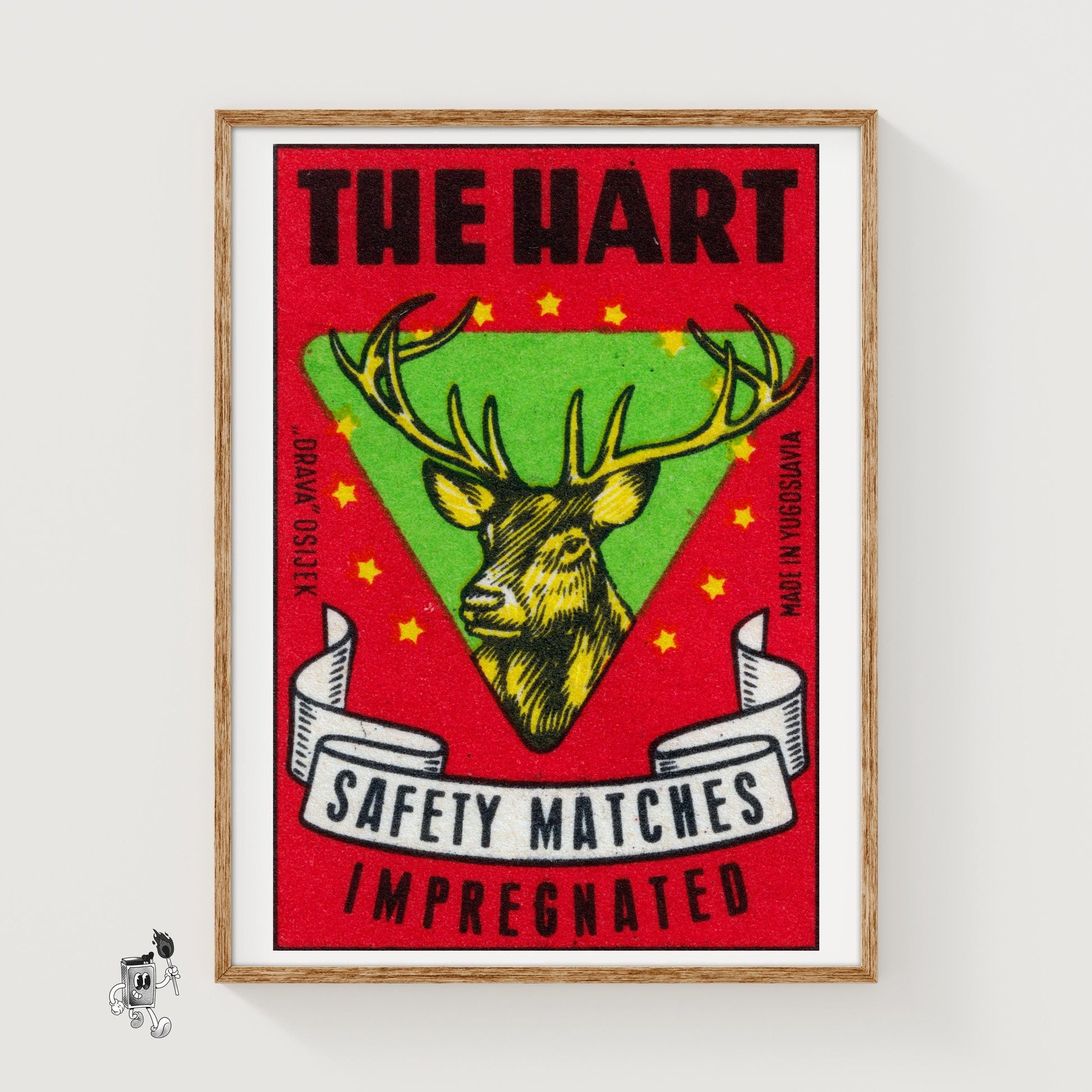 Deer Head - vintage matchbox label print