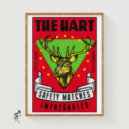Deer Head - vintage matchbox label print