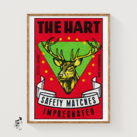 Deer Head - vintage matchbox label print