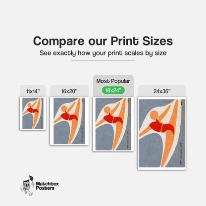 Abstract Depiction Of A Gymnast - vintage matchbox label print - gallery wall preview