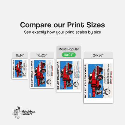 Red Truck - vintage matchbox label print - gallery wall preview