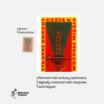 Wheat Farming - vintage matchbox label print - framed wall art preview