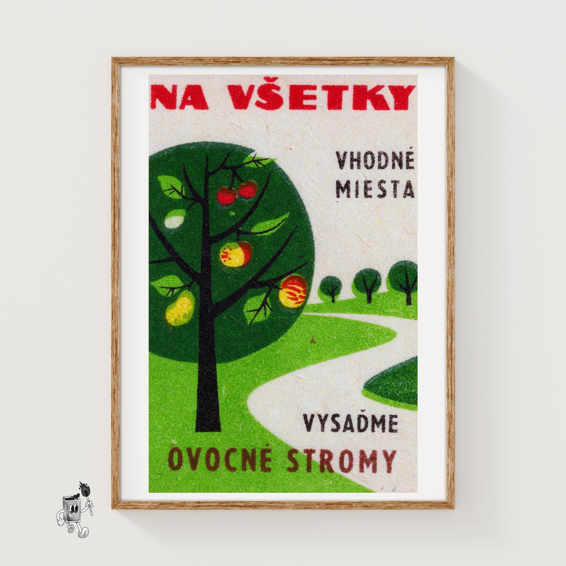Fruit Trees - vintage matchbox label print