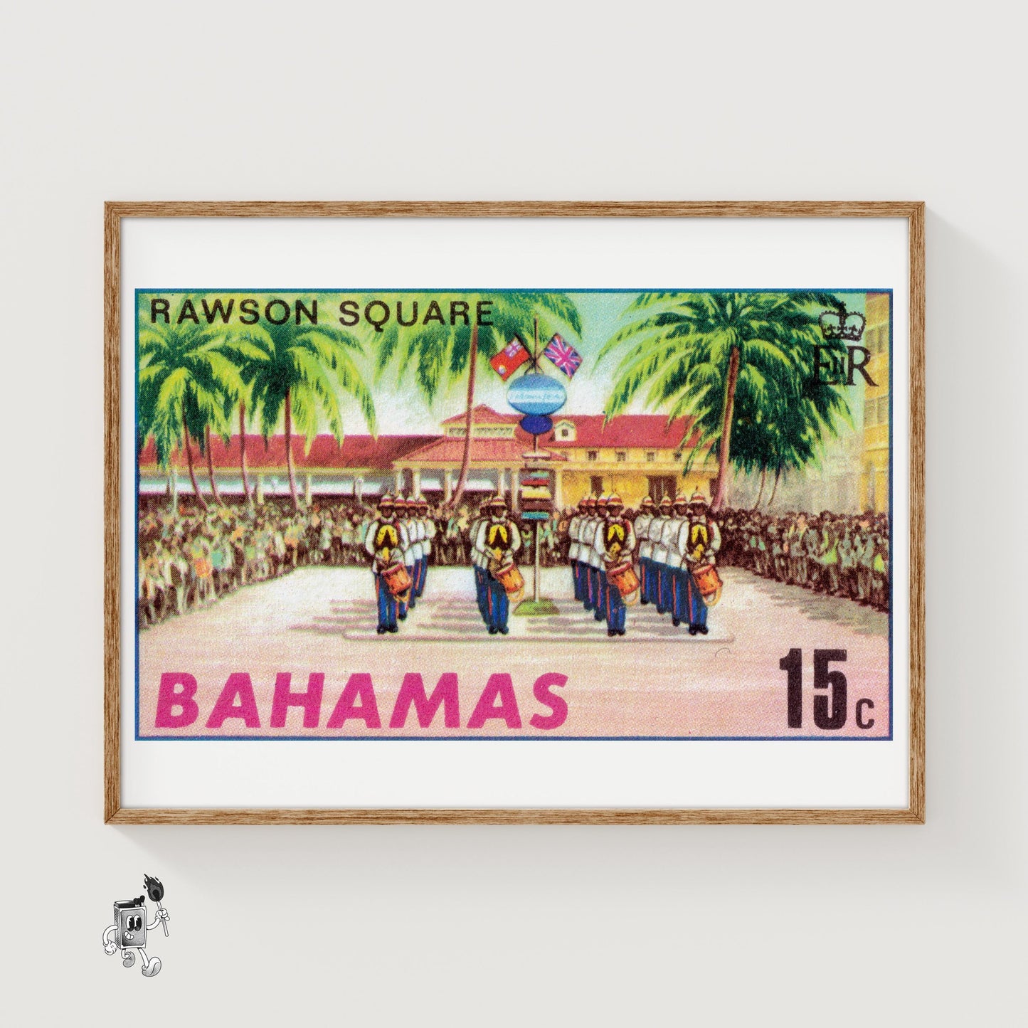Marching Band Bahamas - vintage matchbox label print
