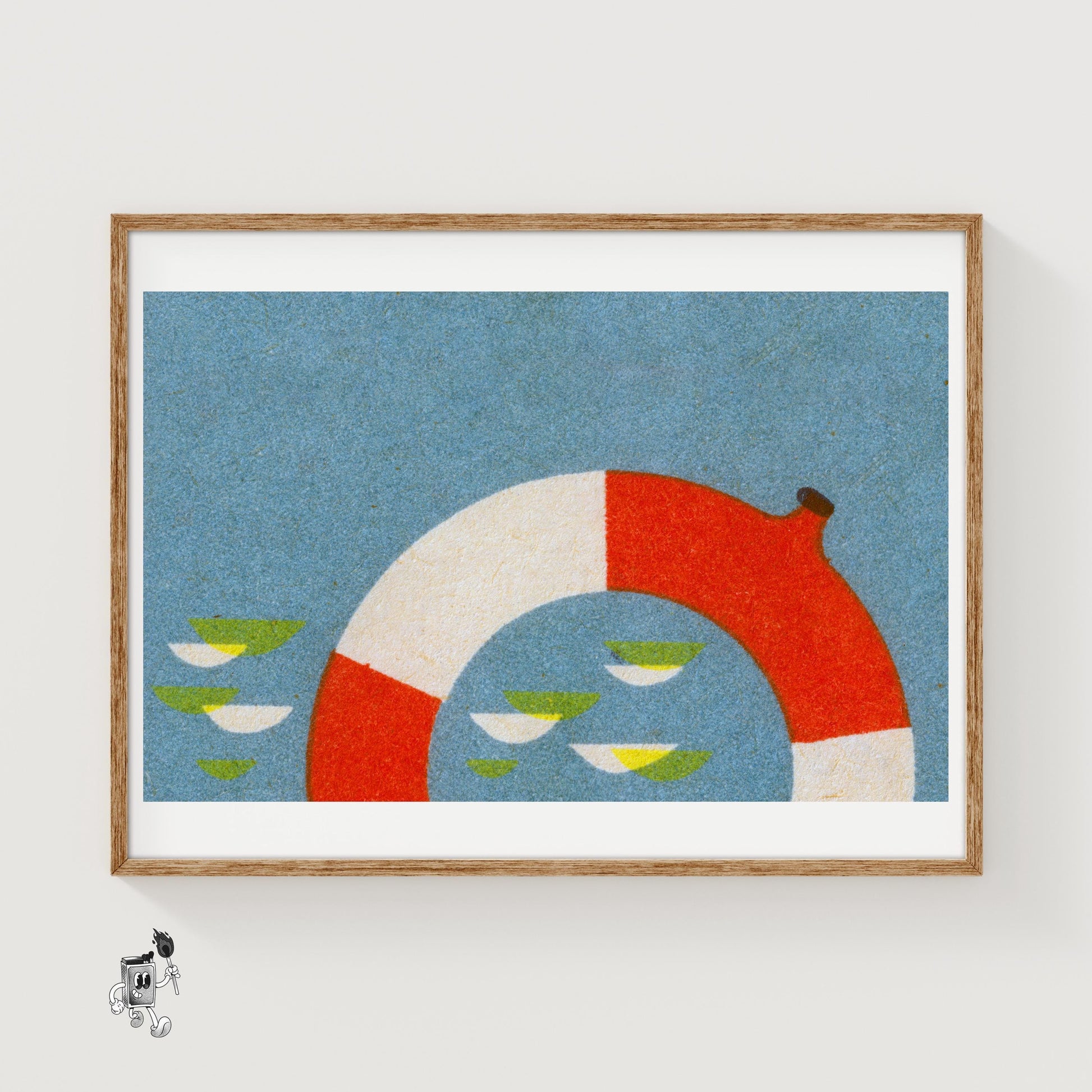 VintageLifesaving Ring - vintage matchbox label print