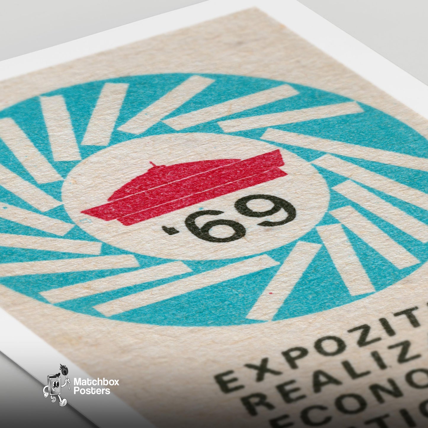 National Economy Showcase - vintage matchbox label print - close-up detail