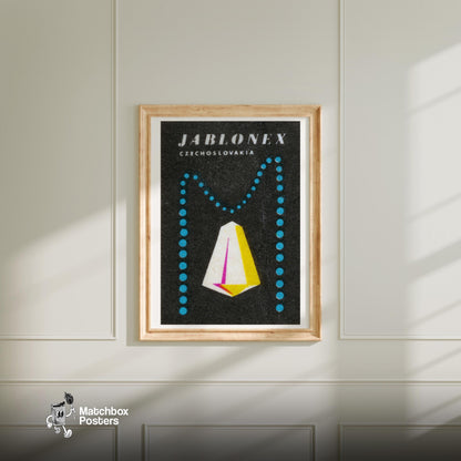 Geometric Shapes - vintage matchbox label print - bedroom mockup