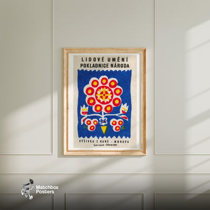 Floral - vintage matchbox label print - bedroom mockup