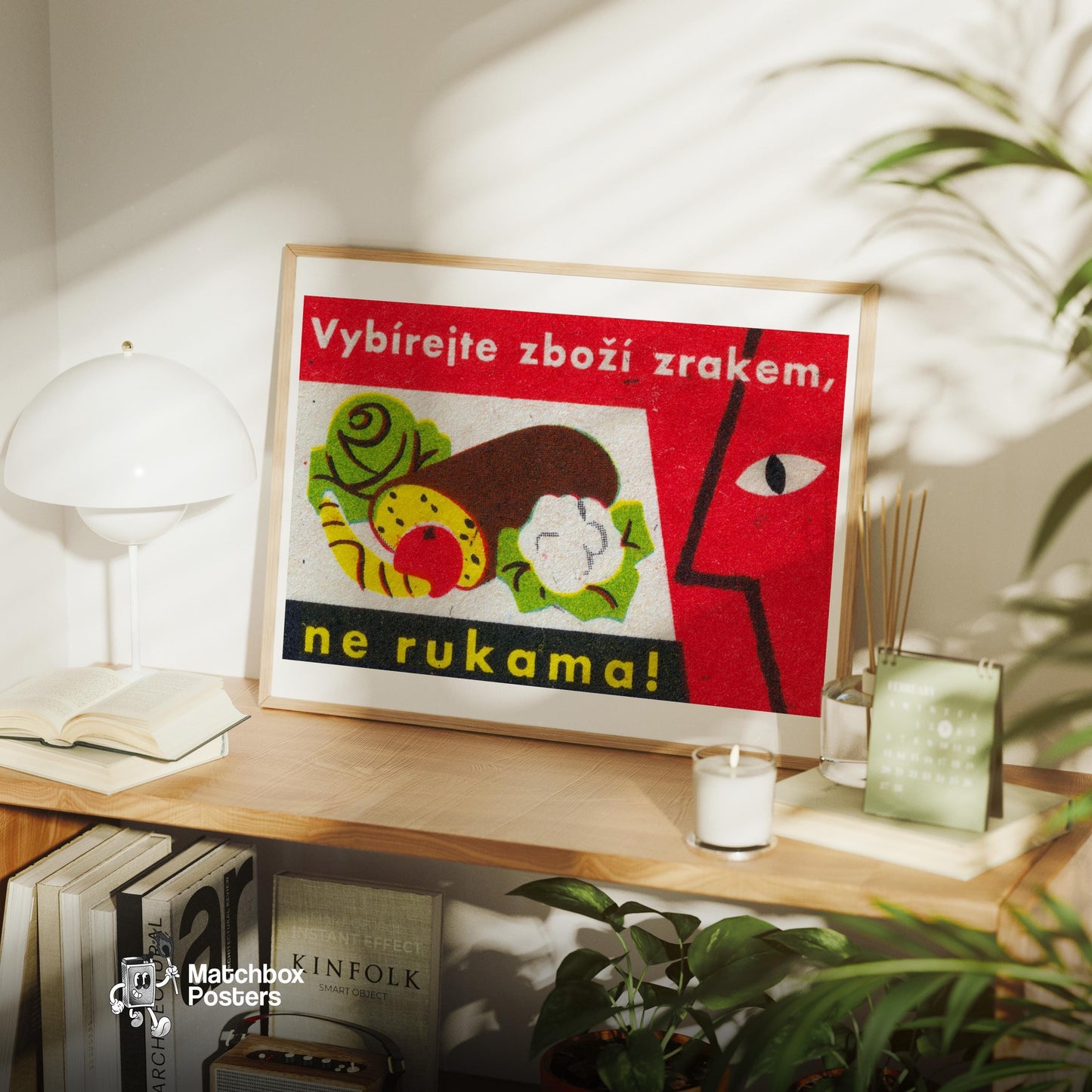 Vegetables - vintage matchbox label print - office wall