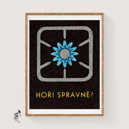 Stove Burner - vintage matchbox label print