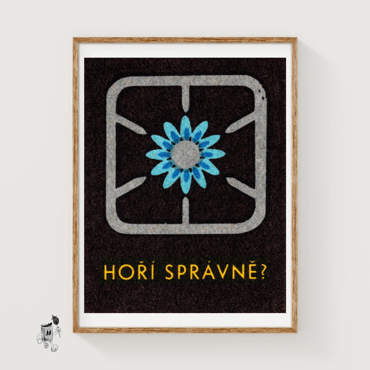 Stove Burner - vintage matchbox label print