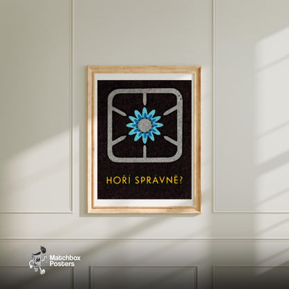 Stove Burner - vintage matchbox label print - bedroom mockup