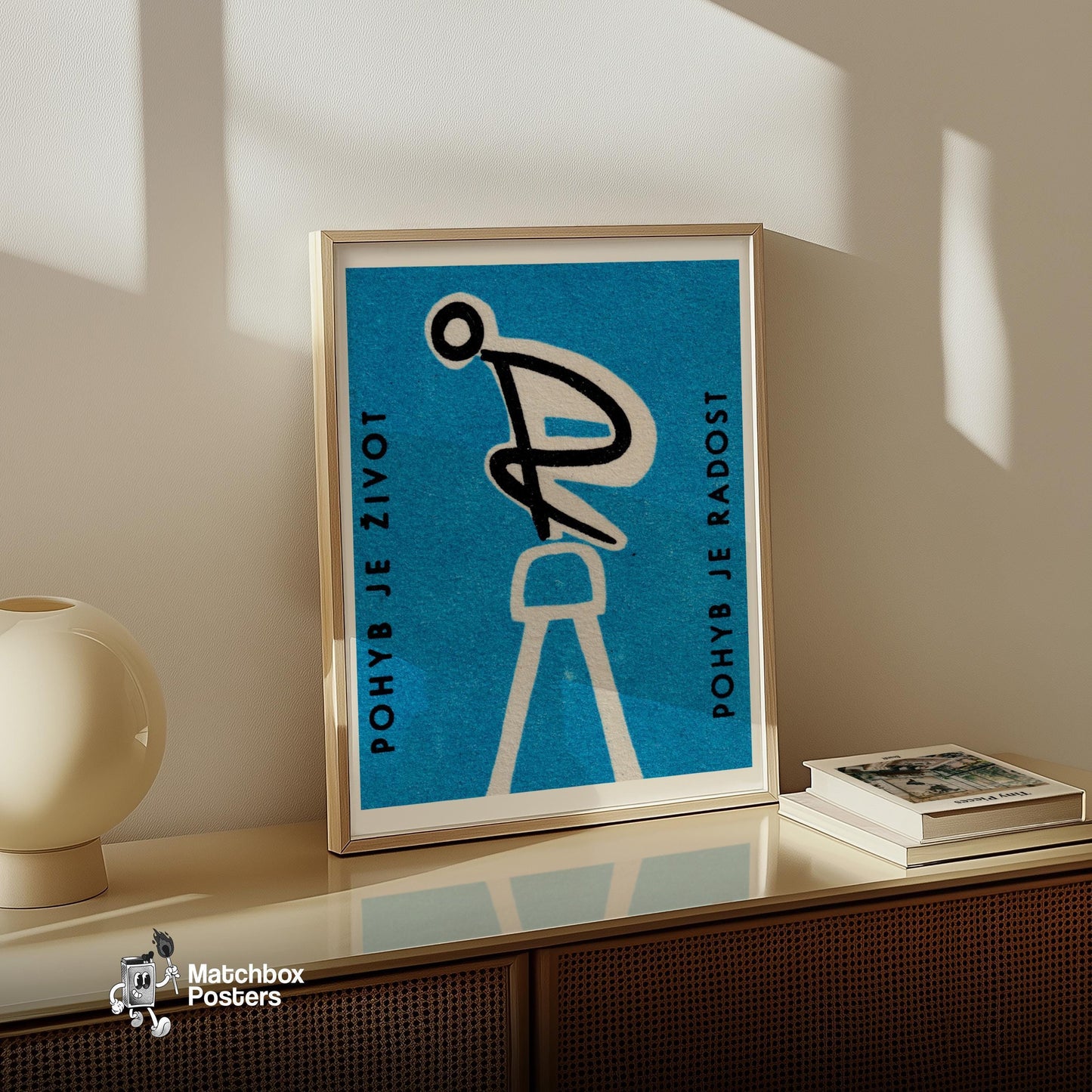 Gymnastics for Health - vintage matchbox label print - size comparison