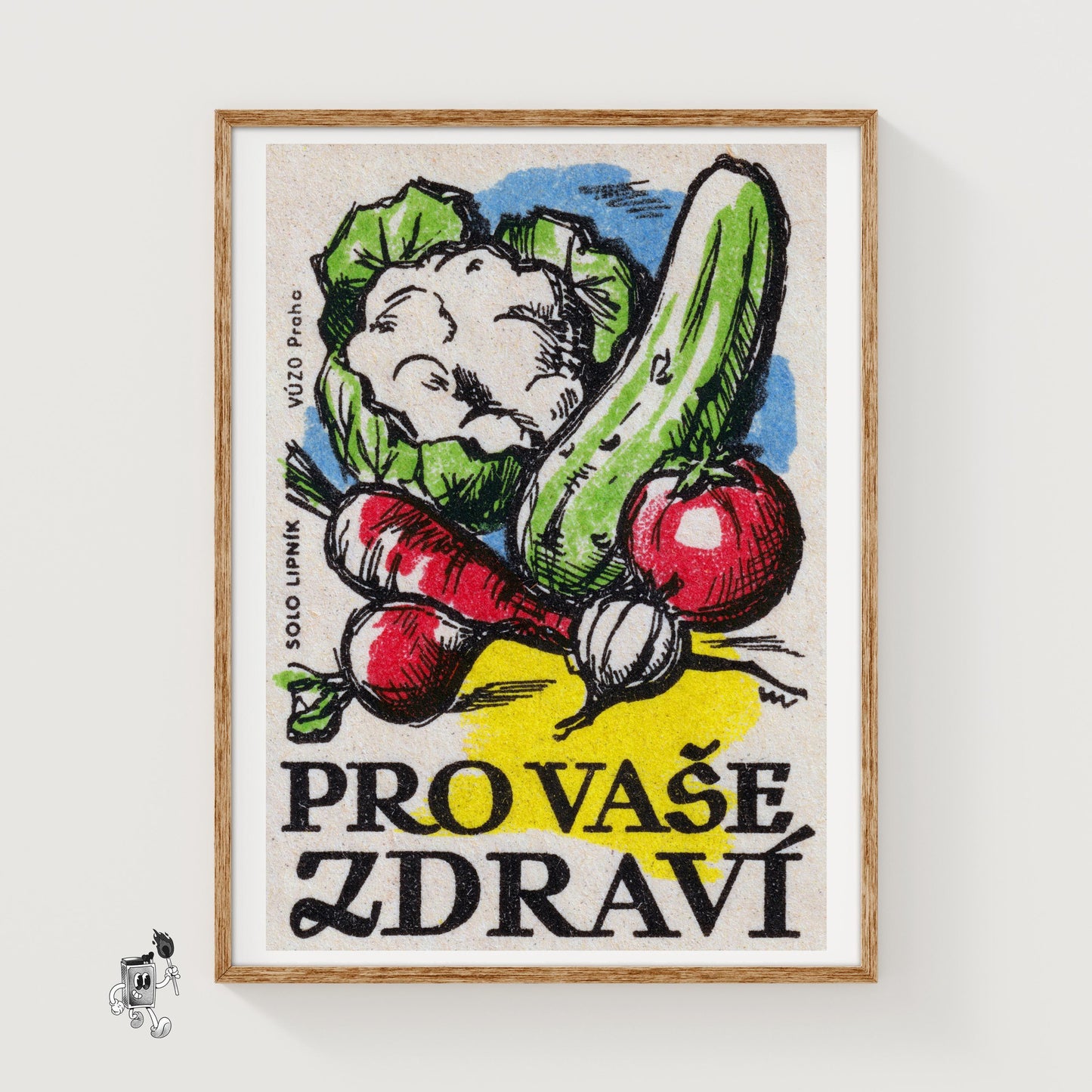 Vegetable - vintage matchbox label print