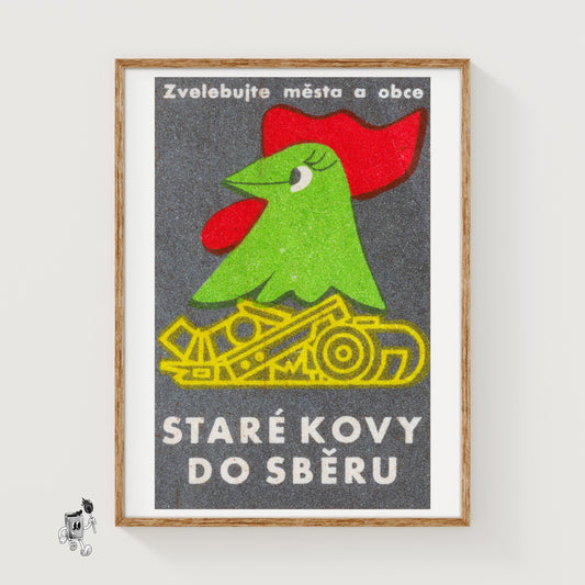 Please Recycle Metal! - vintage matchbox label print