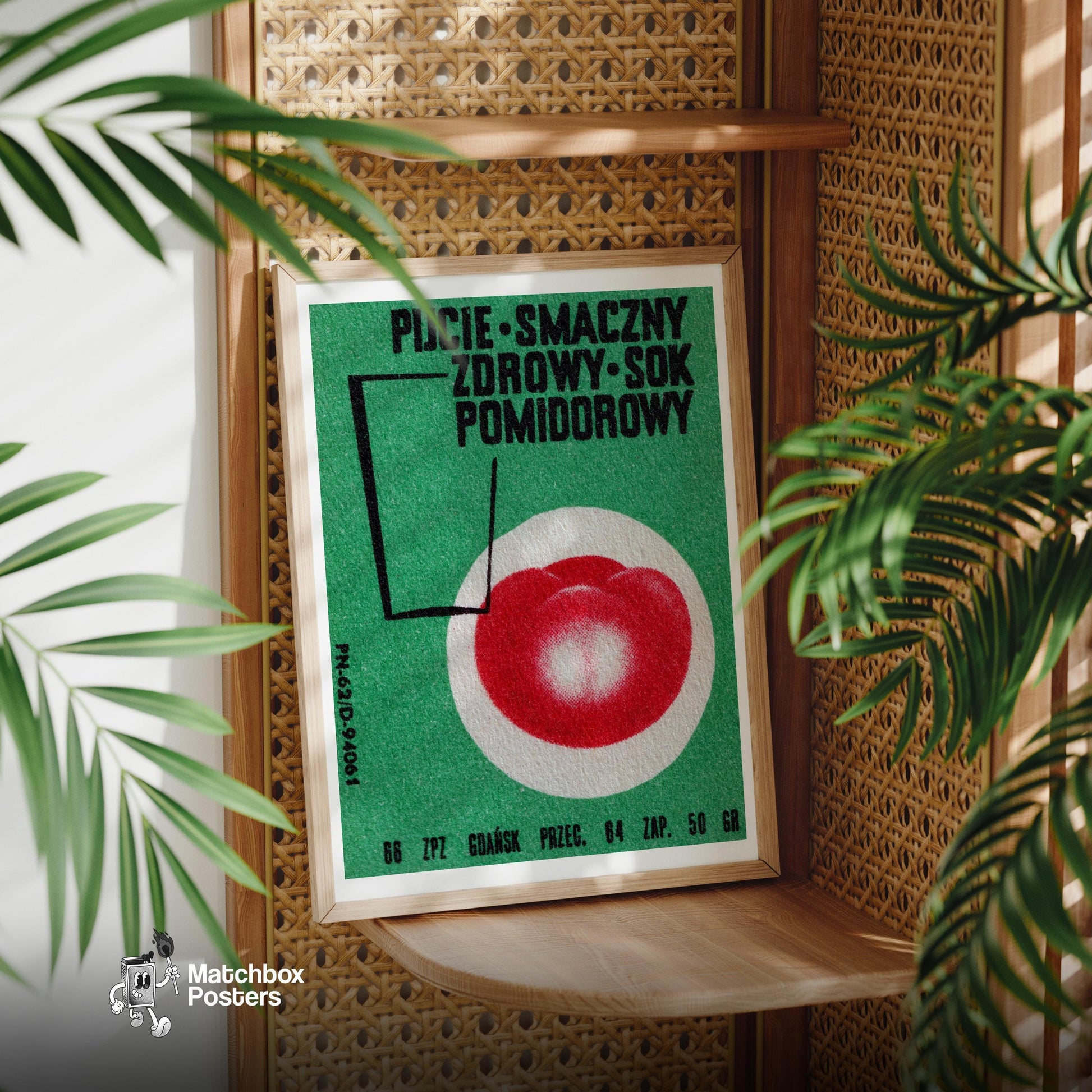 Tomato - vintage matchbox label print - office wall