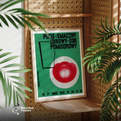Tomato - vintage matchbox label print - office wall
