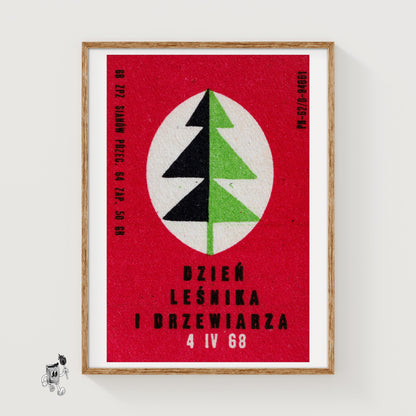 Geometric Shapes - vintage matchbox label print