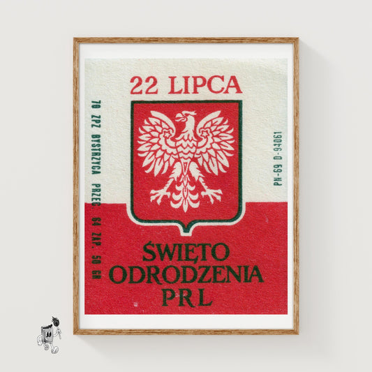 Polish Eagle Emblem - vintage matchbox label print