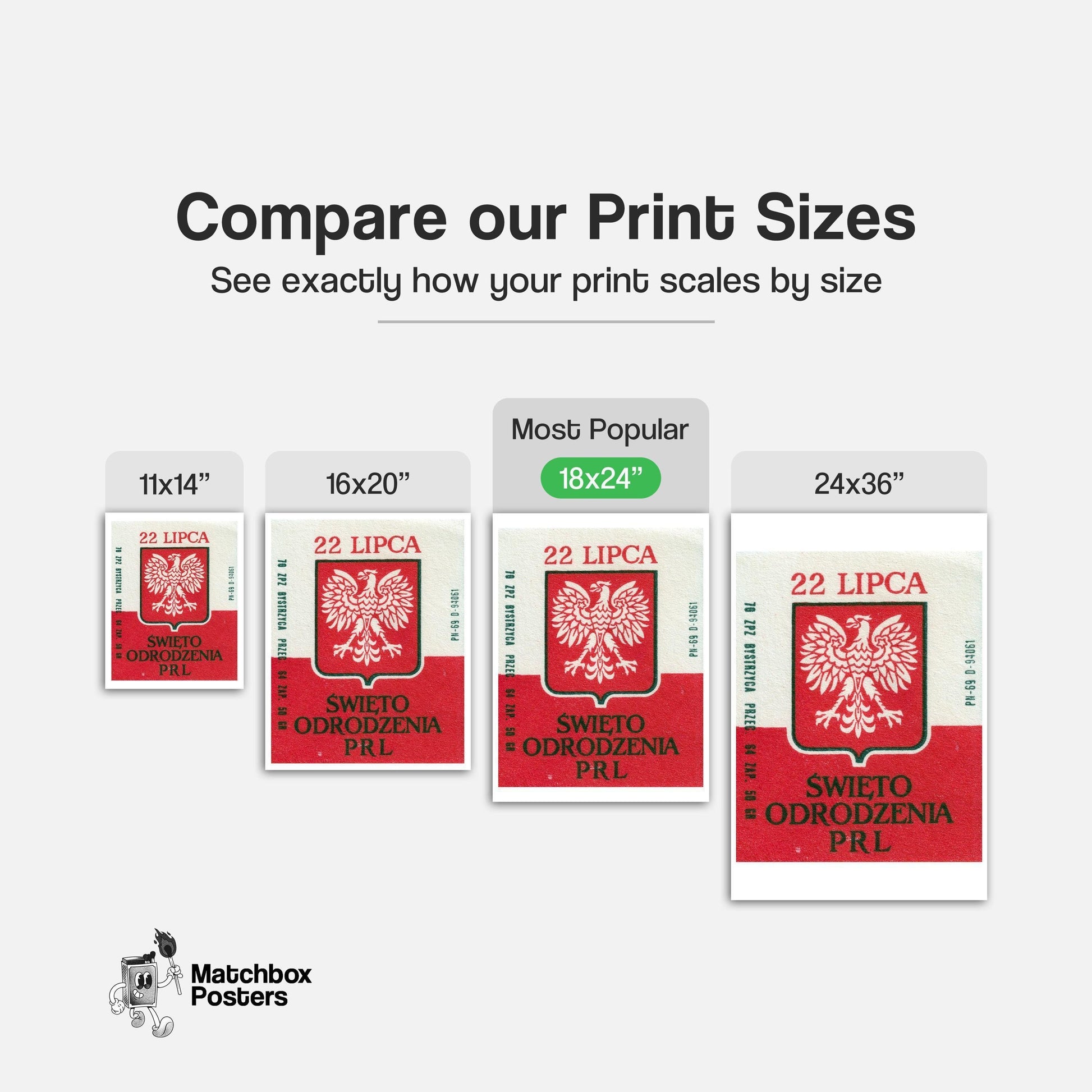 Polish Eagle Emblem - vintage matchbox label print - gallery wall preview