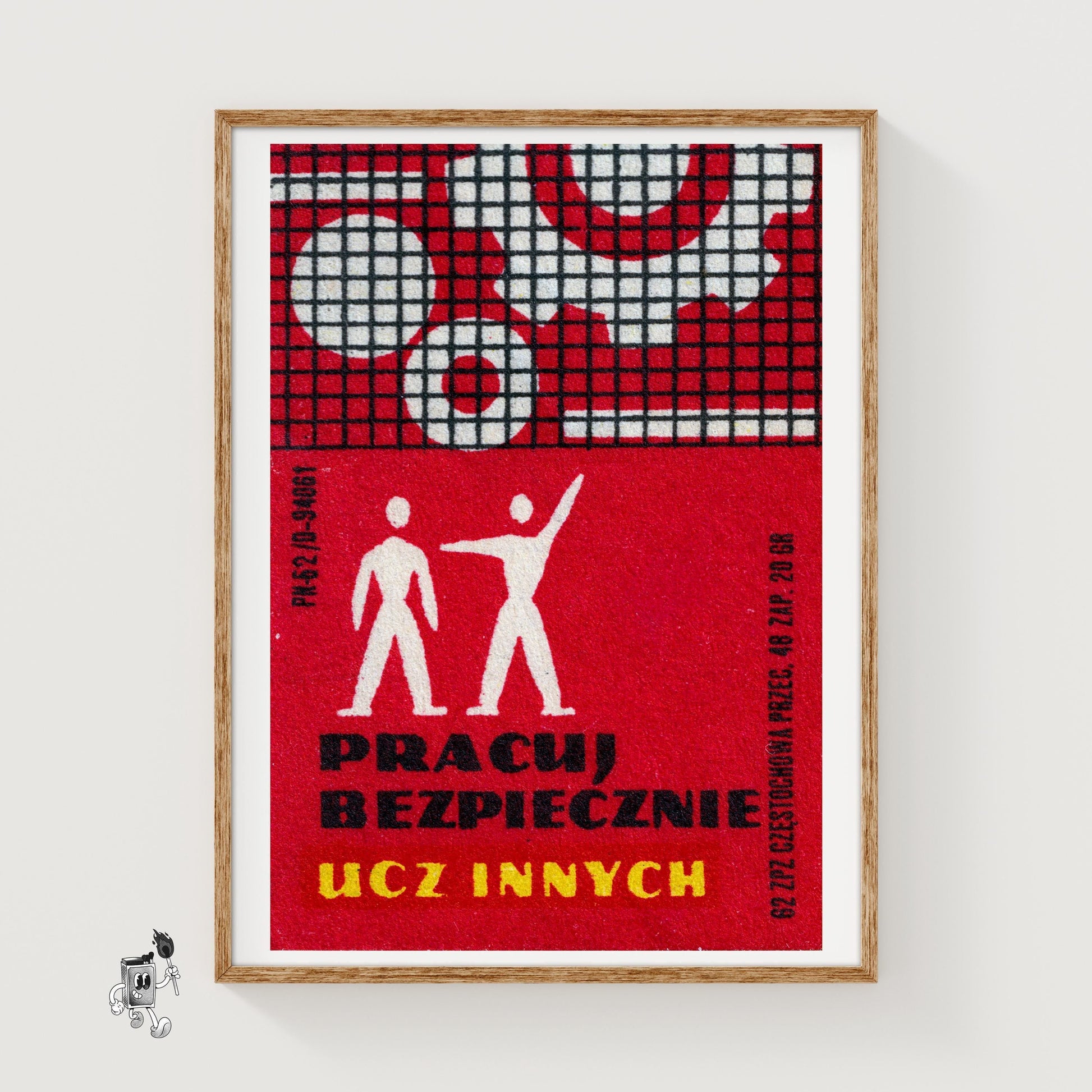 Industrial Worker - vintage matchbox label print