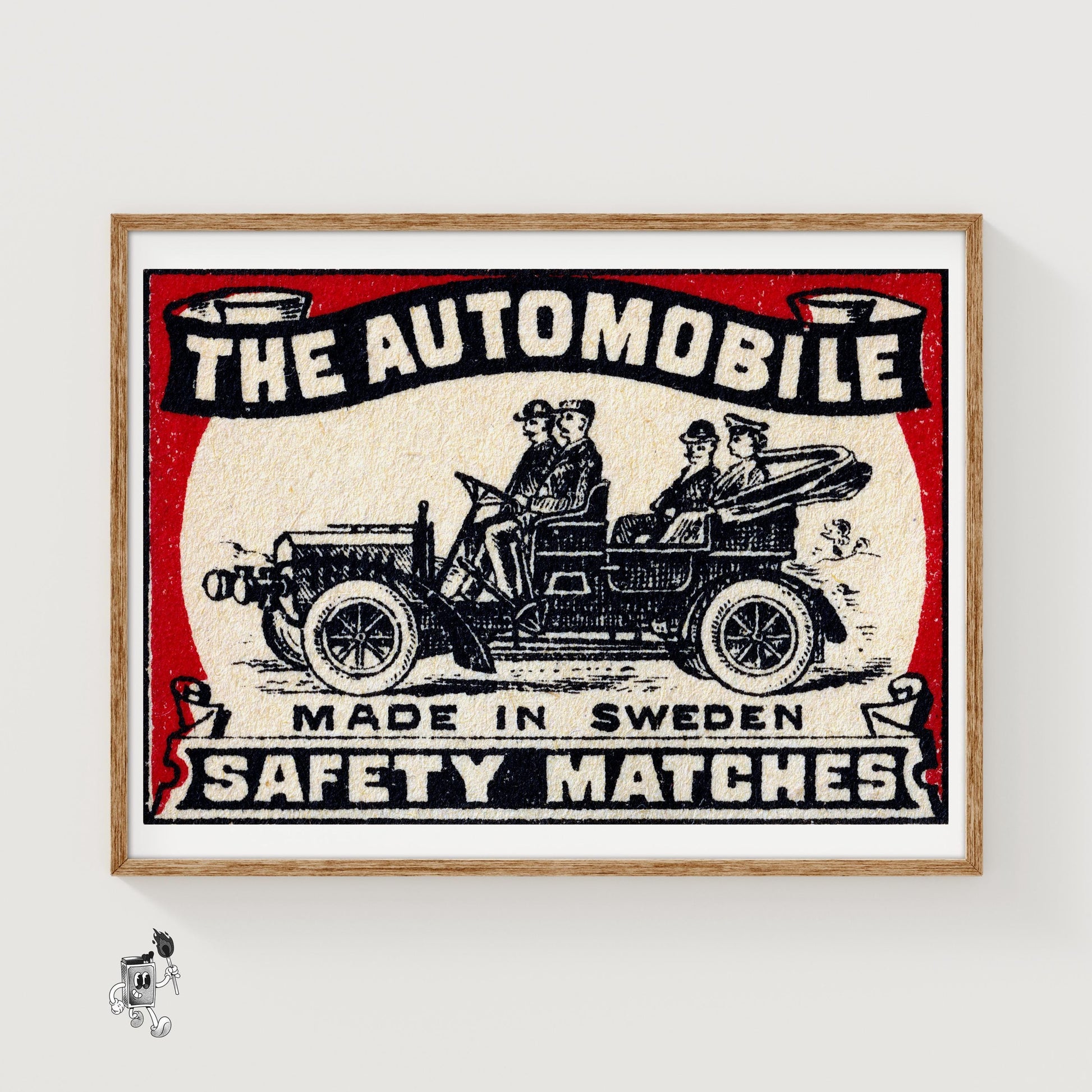 The Automobile - vintage matchbox label print