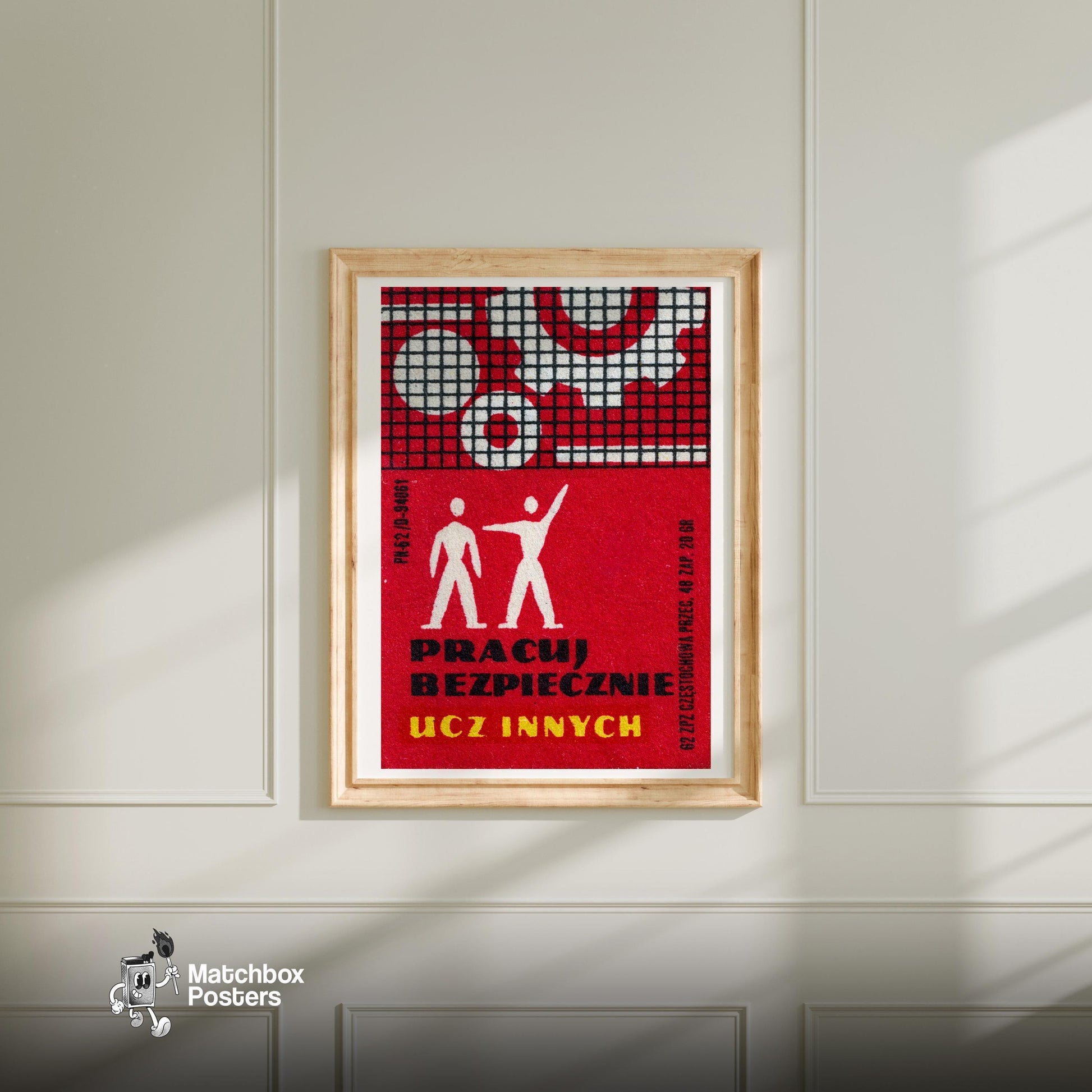 Industrial Worker - vintage matchbox label print - bedroom mockup