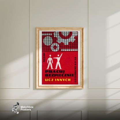 Industrial Worker - vintage matchbox label print - bedroom mockup