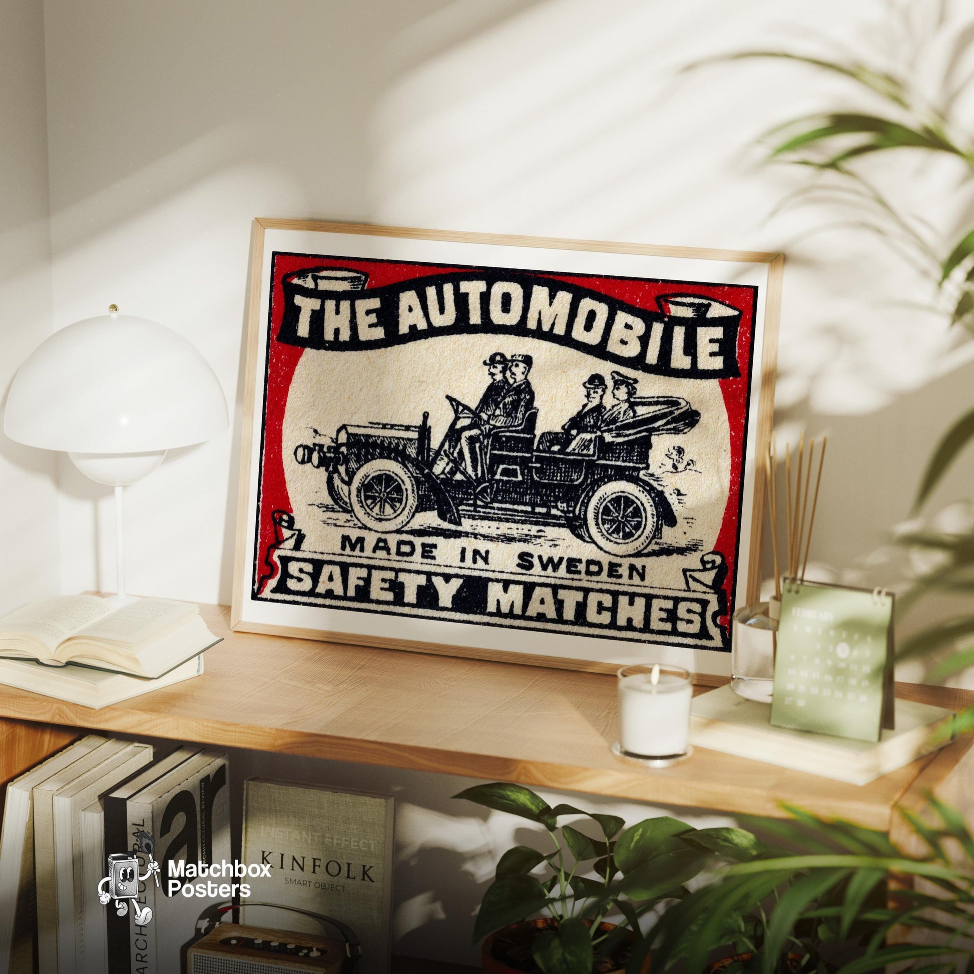 The Automobile - vintage matchbox label print - office wall