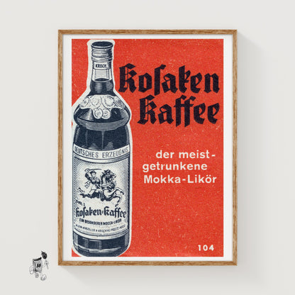 Cossack Coffee - vintage matchbox label print