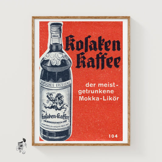 Cossack Coffee - vintage matchbox label print