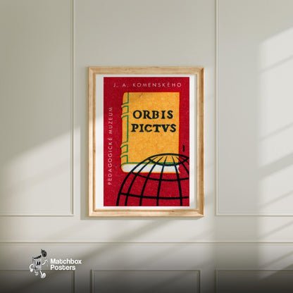 Pedagogicke Museum - vintage matchbox label print - bedroom mockup