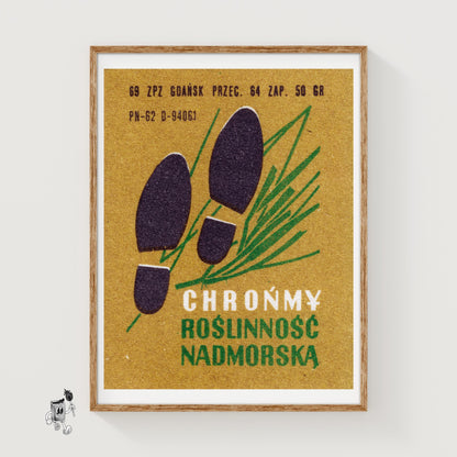 Protect Coastal Vegetation - vintage matchbox label print