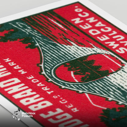 Bridge - vintage matchbox label print - close-up detail