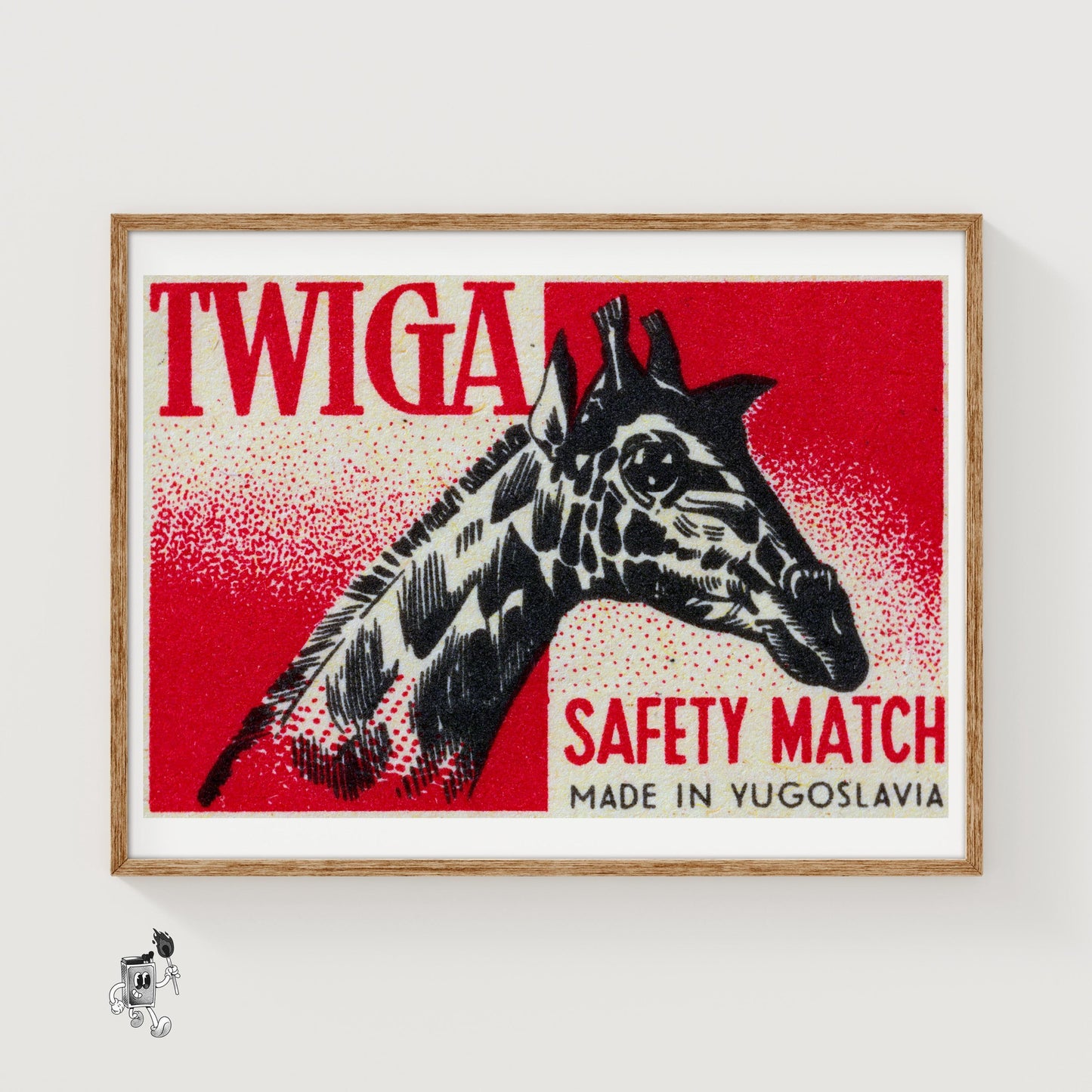 Giraffe Head - vintage matchbox label print