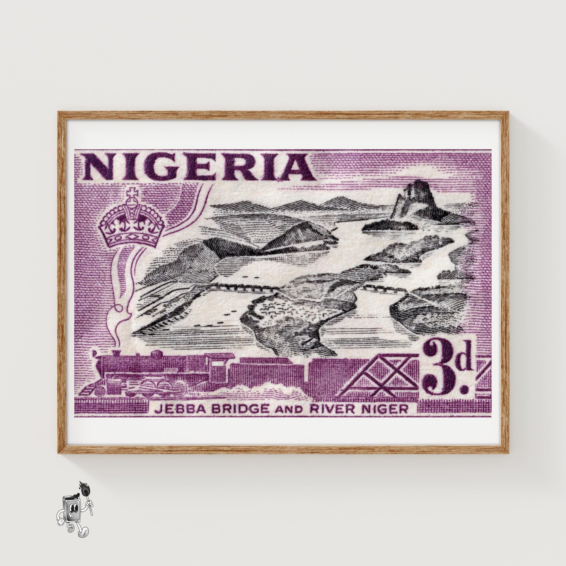 River Railway - vintage matchbox label print