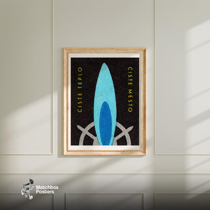 Gas Burner Flame - vintage matchbox label print - bedroom mockup