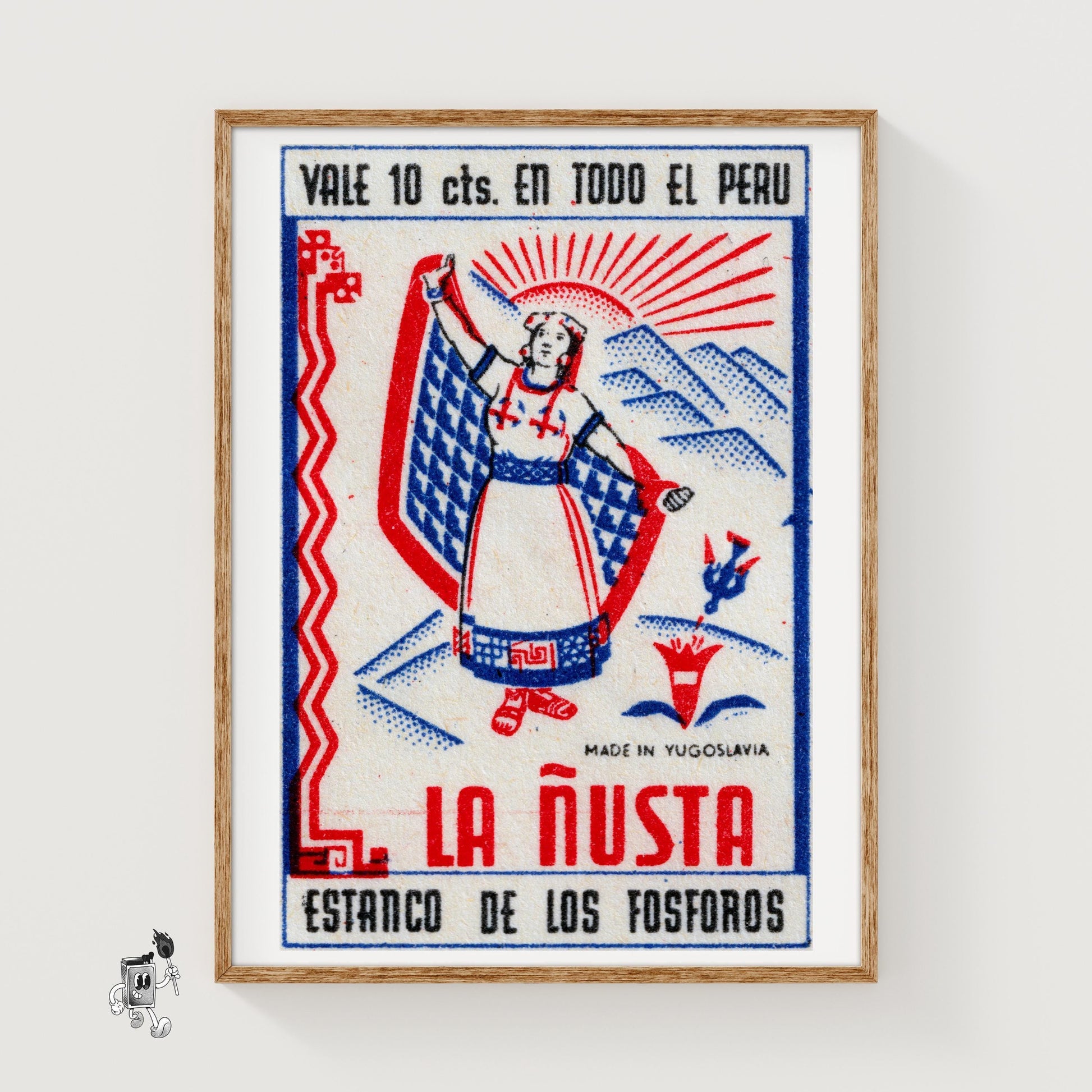 Aztec Woman - vintage matchbox label print