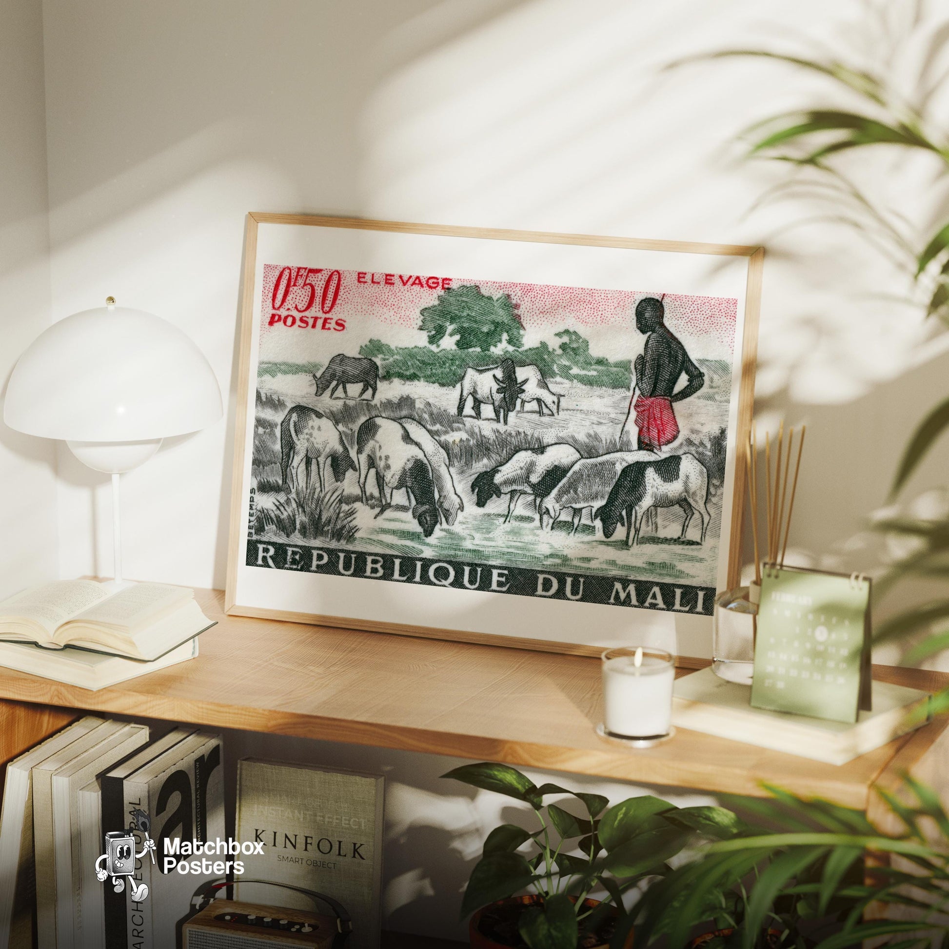 Goat Farmer - vintage matchbox label print - office wall