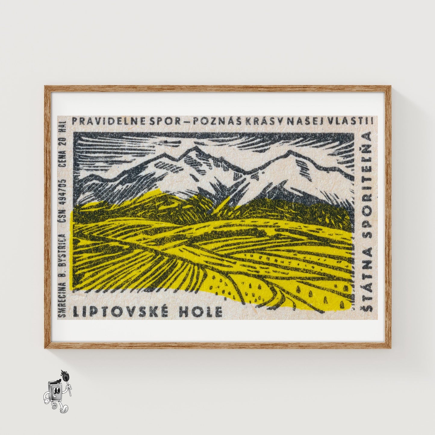 Yellow Valley - vintage matchbox label print