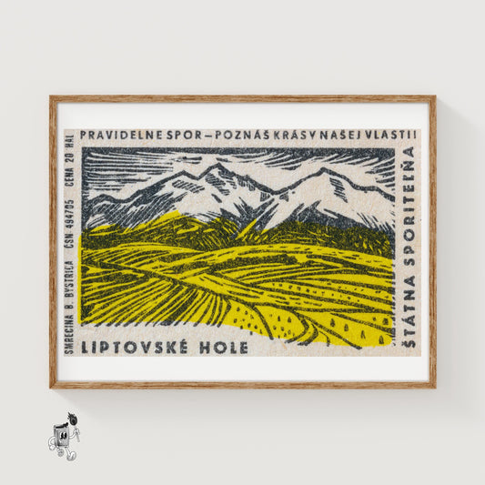Yellow Valley - vintage matchbox label print