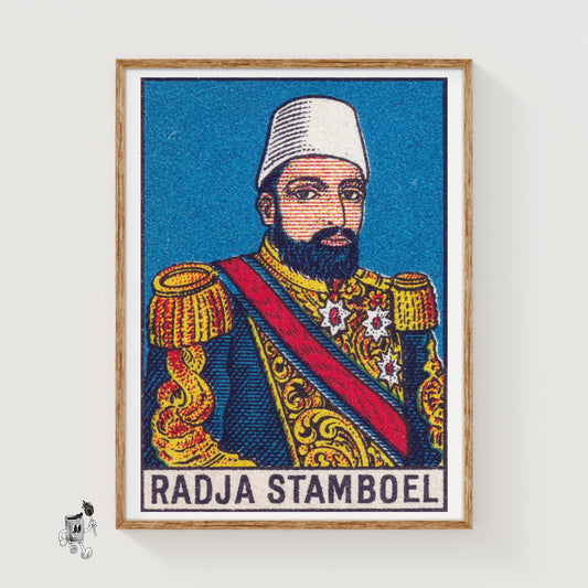 Indonesian Military Man - vintage matchbox label print