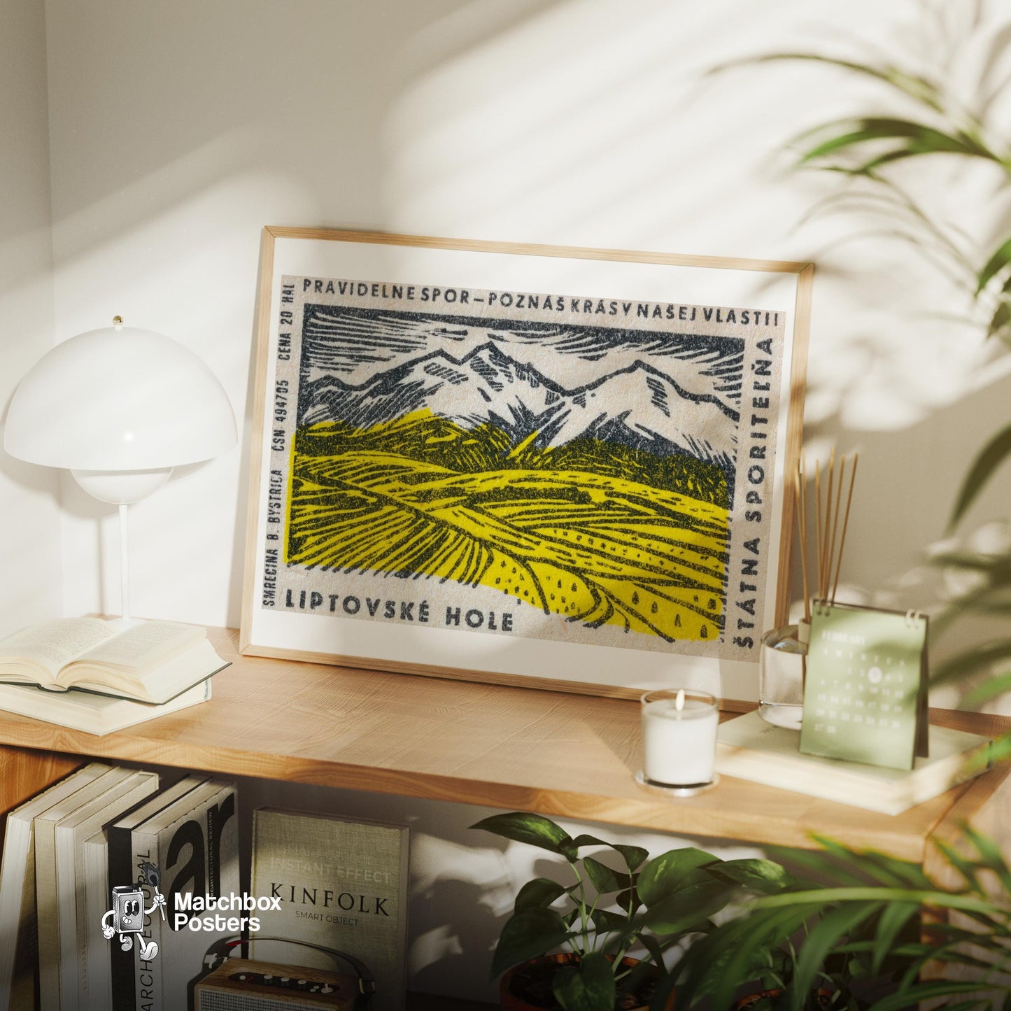 Yellow Valley - vintage matchbox label print - office wall