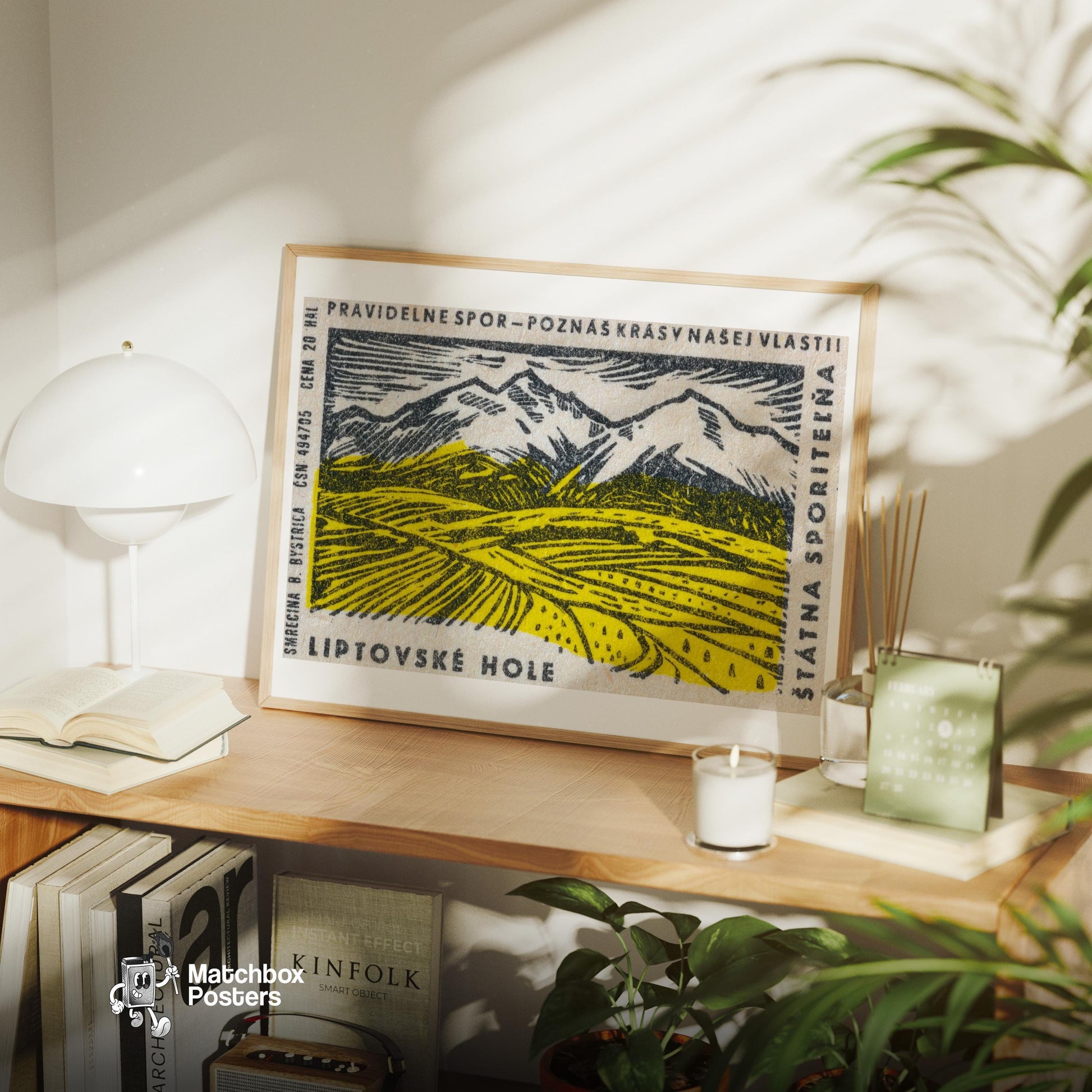 Yellow Valley - vintage matchbox label print - office wall