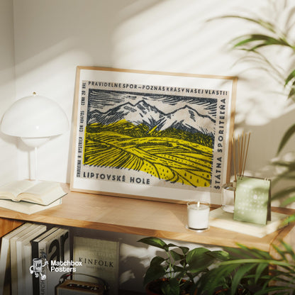 Yellow Valley - vintage matchbox label print - office wall