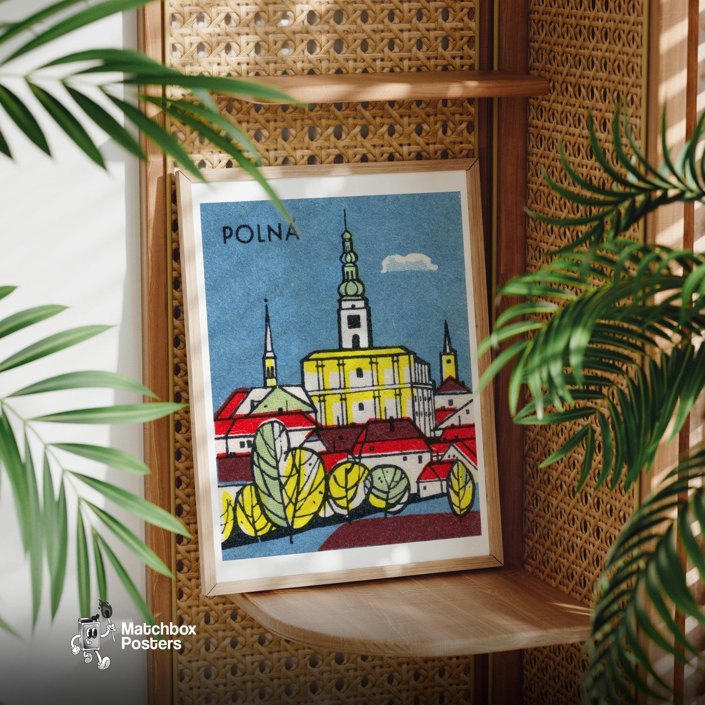 Church - vintage matchbox label print - office wall