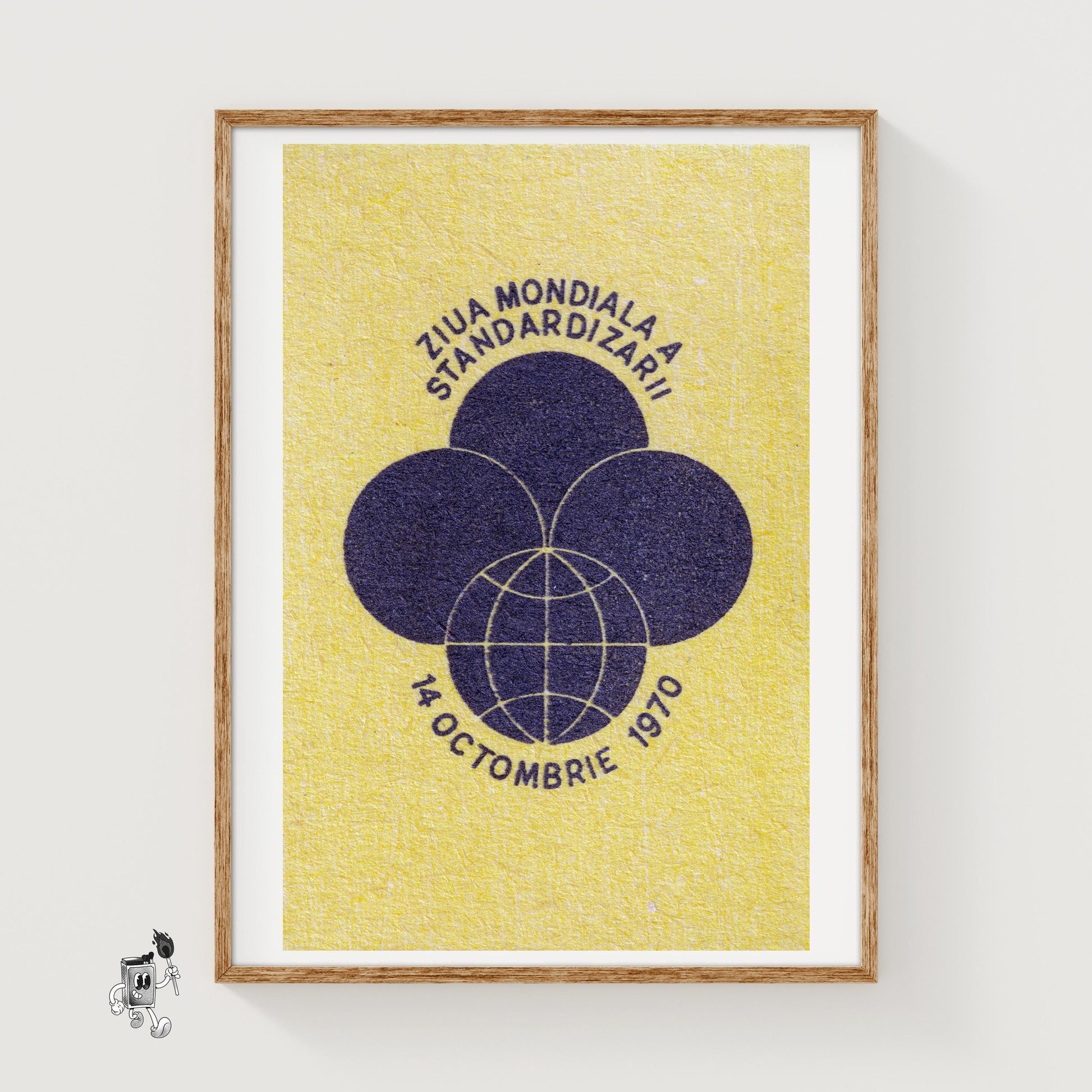 World Standardization Day - vintage matchbox label print